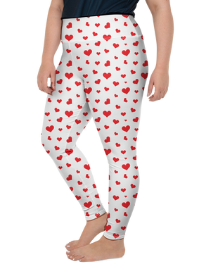 Red Hearts Plus Size Leggings - Gearbunch