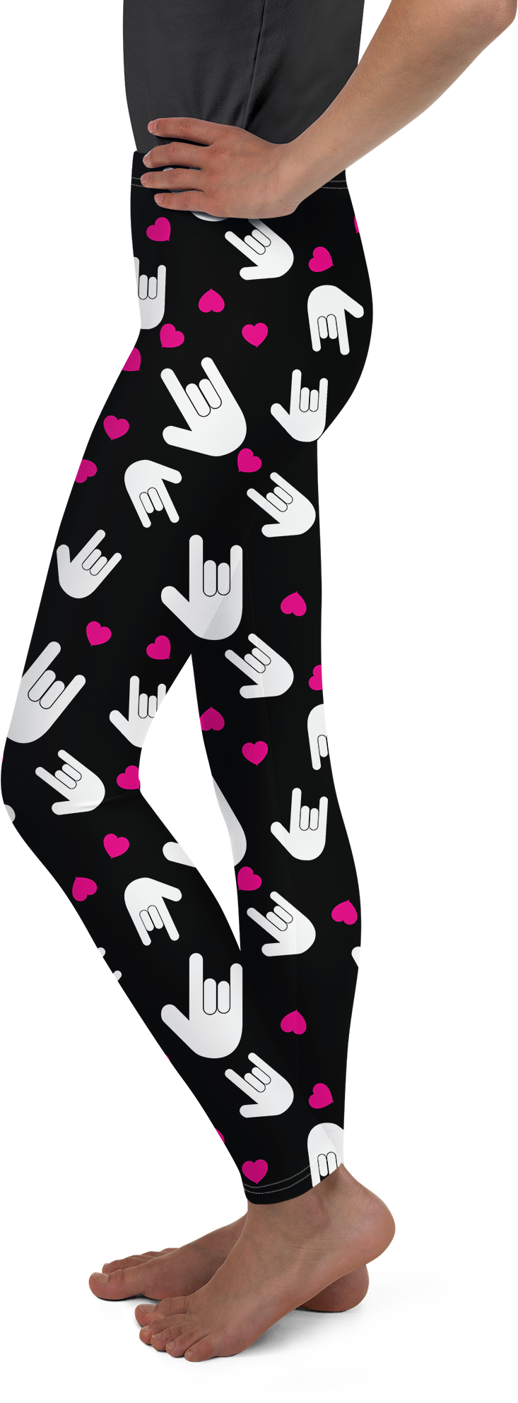 Sign Language I Love You Youth Leggings - Gearbunch