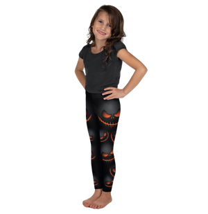 Halloween Evil Pumpkin Grin Kid's Leggings - Gearbunch