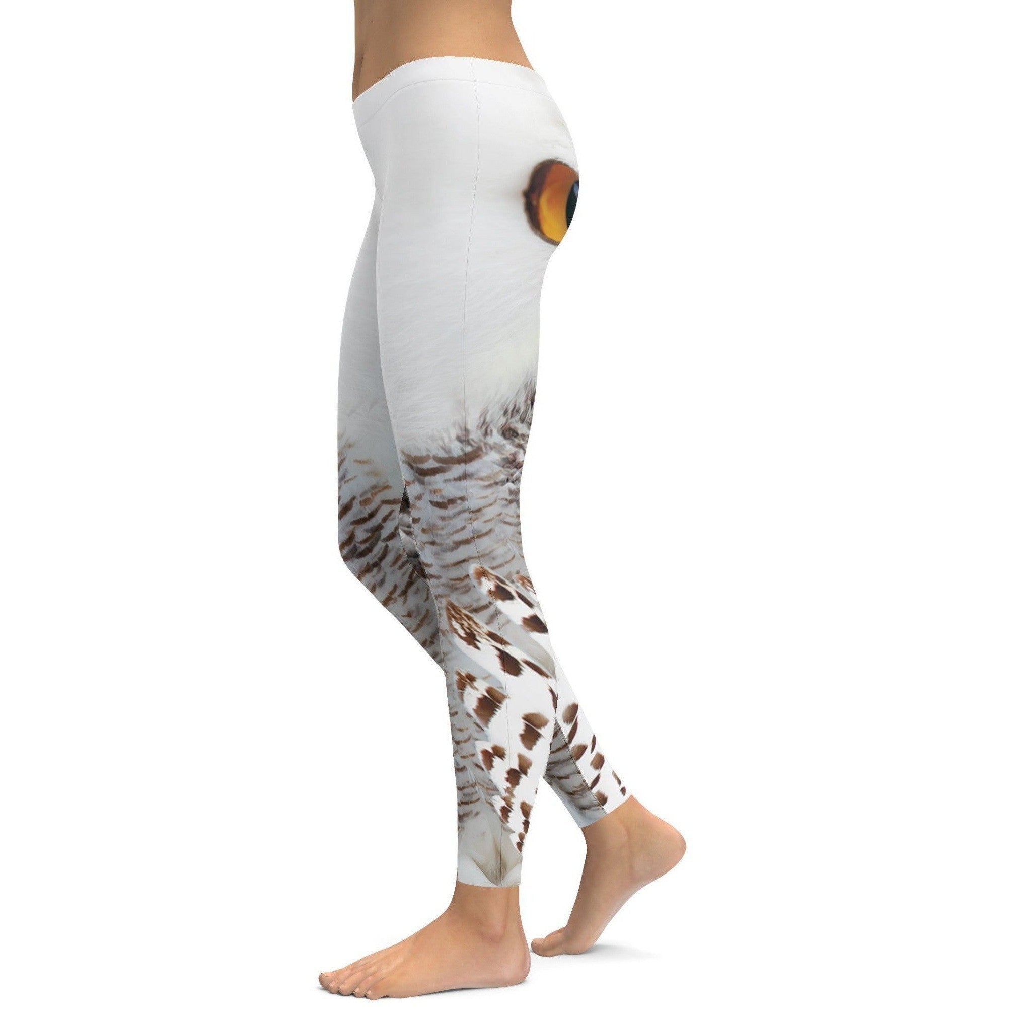 Snowy White Owl Eyes Leggings for women