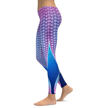 Mermaid Pink Pattern Print Women Leggings