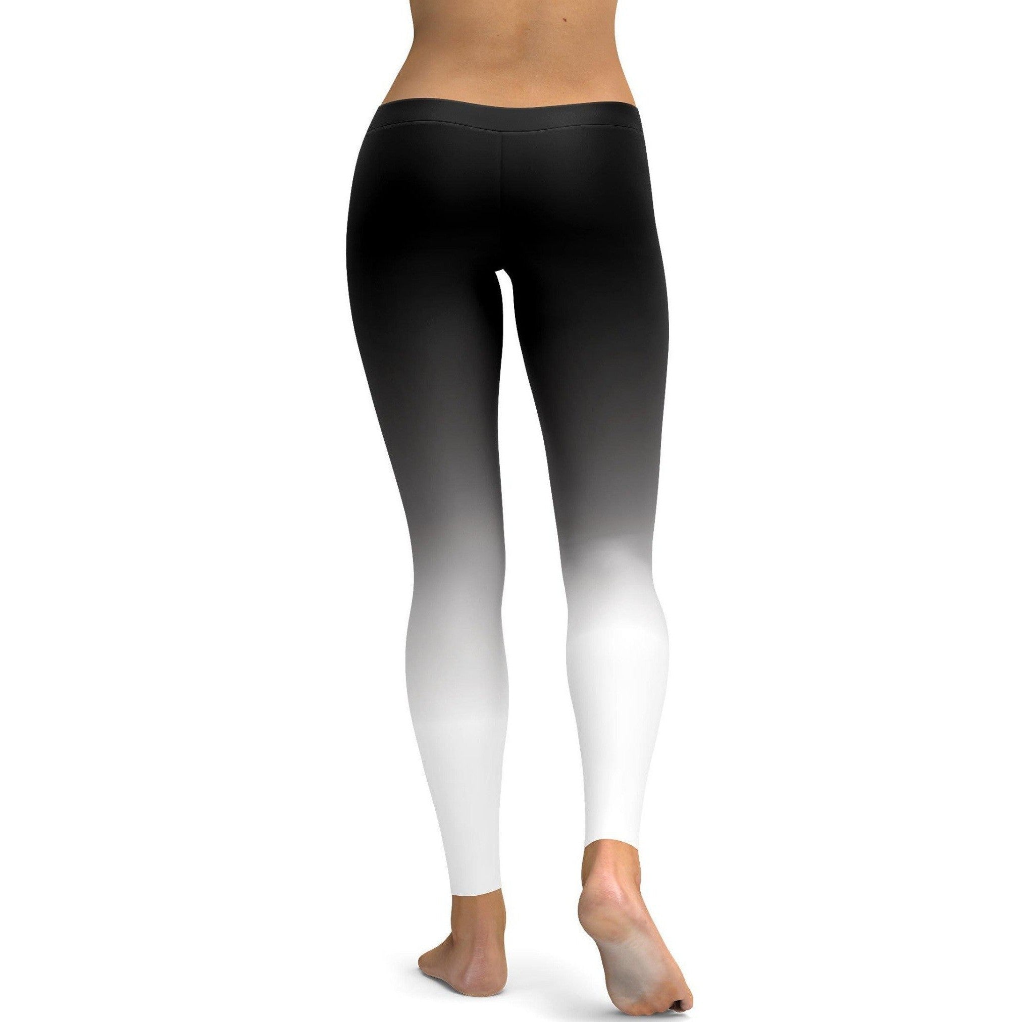 Womens Workout Yoga Ombre Black to White Leggings | Gearbunch.com