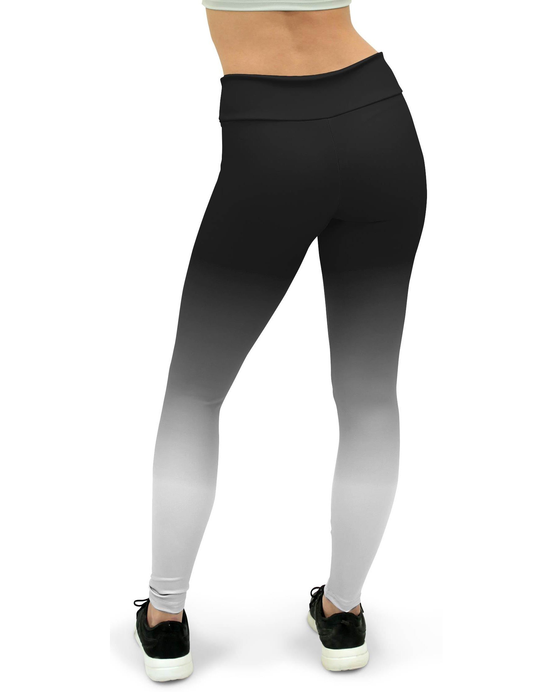 Ombre Black to White Womens Yoga Pants Gearbunch