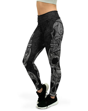 Ornamental Skull Yoga Pants Women's Gearbunch