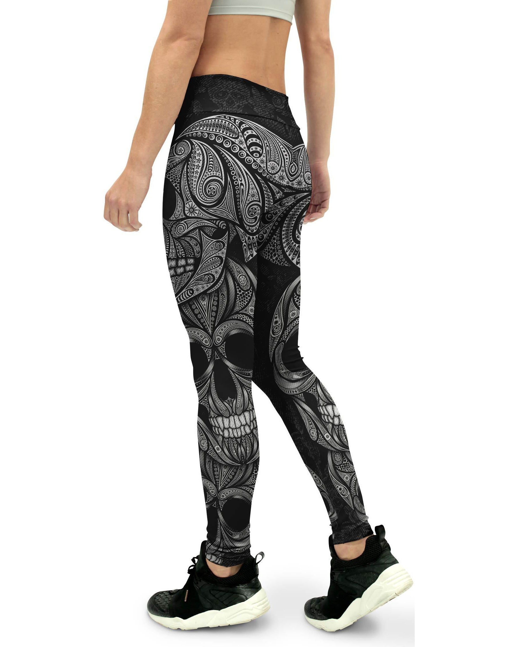 Ornamental Skull Yoga Pants Women's Gearbunch