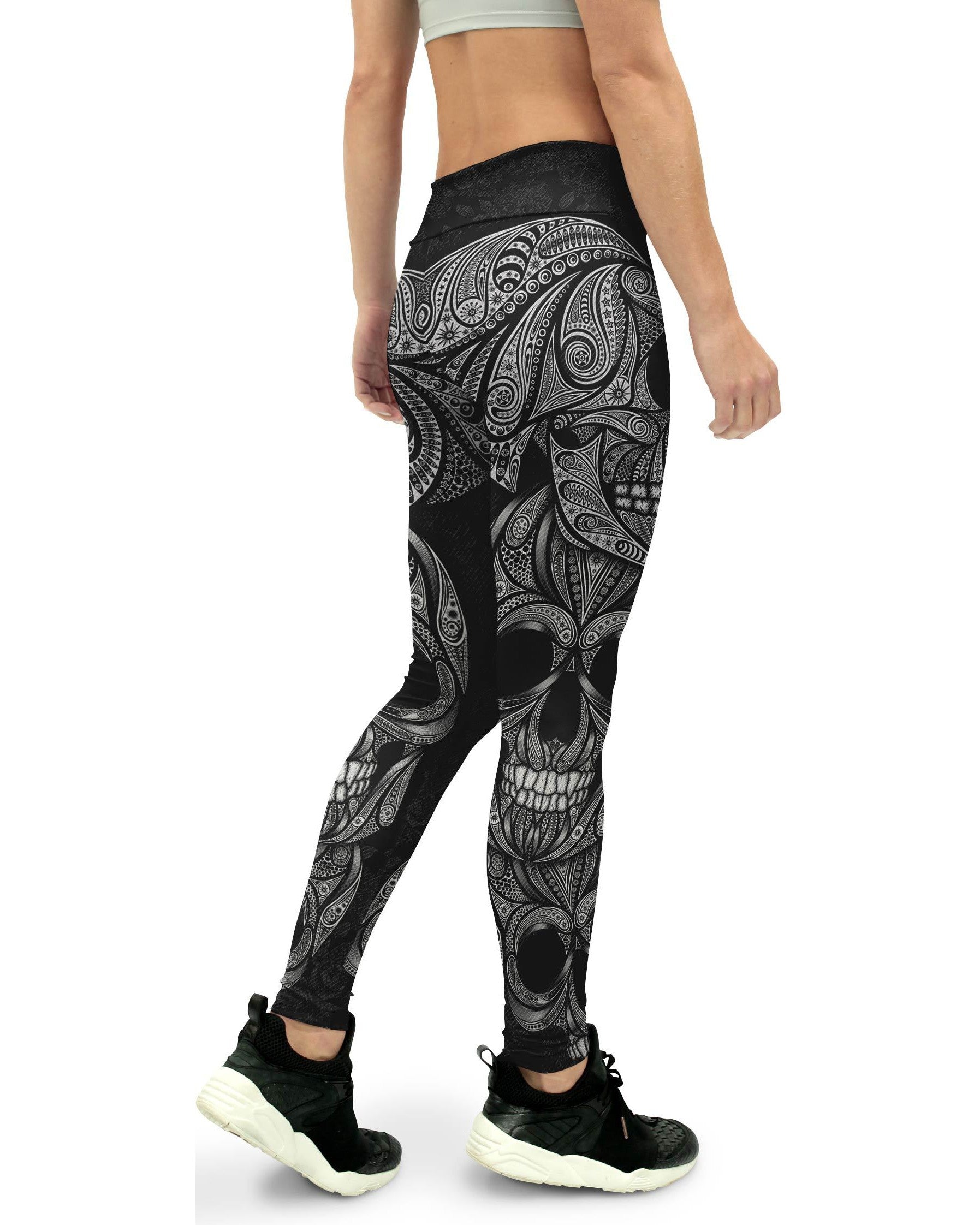 Ornamental Skull Yoga Pants Women's Gearbunch