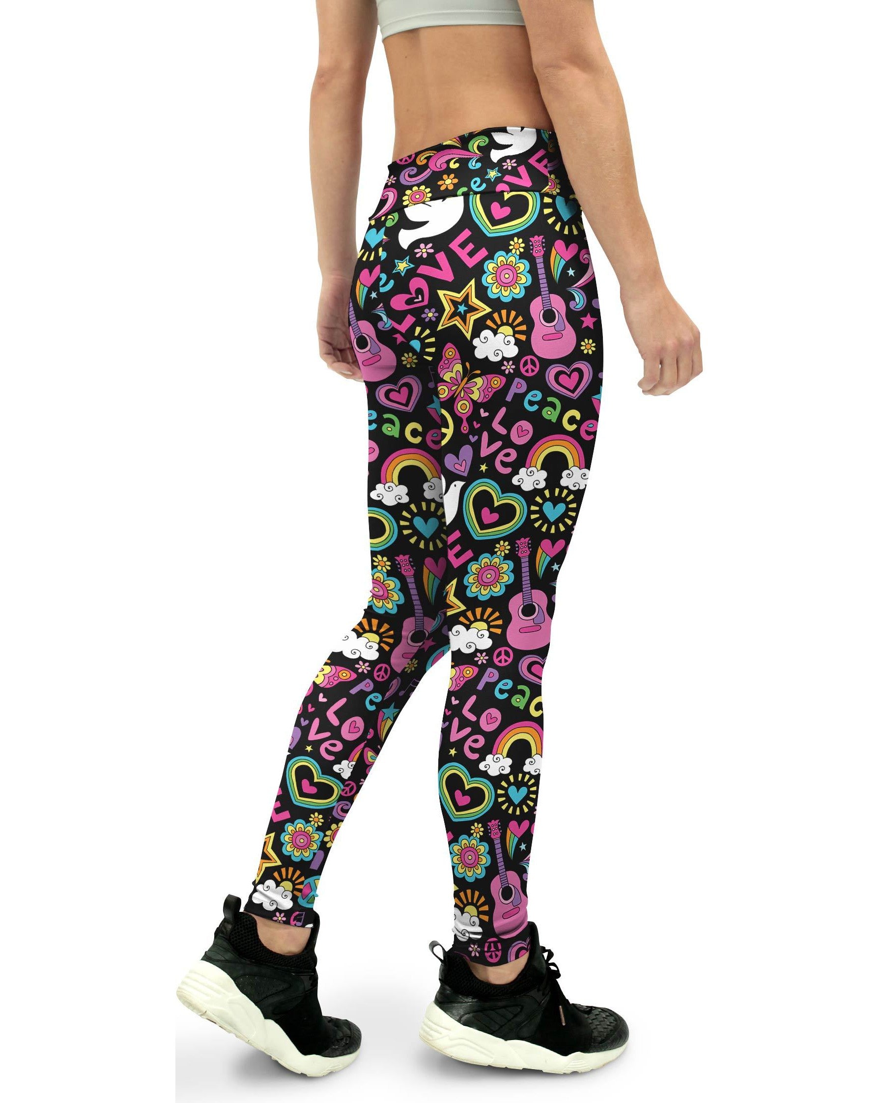 Peace and Love Womens Yoga Pants Gearbunch