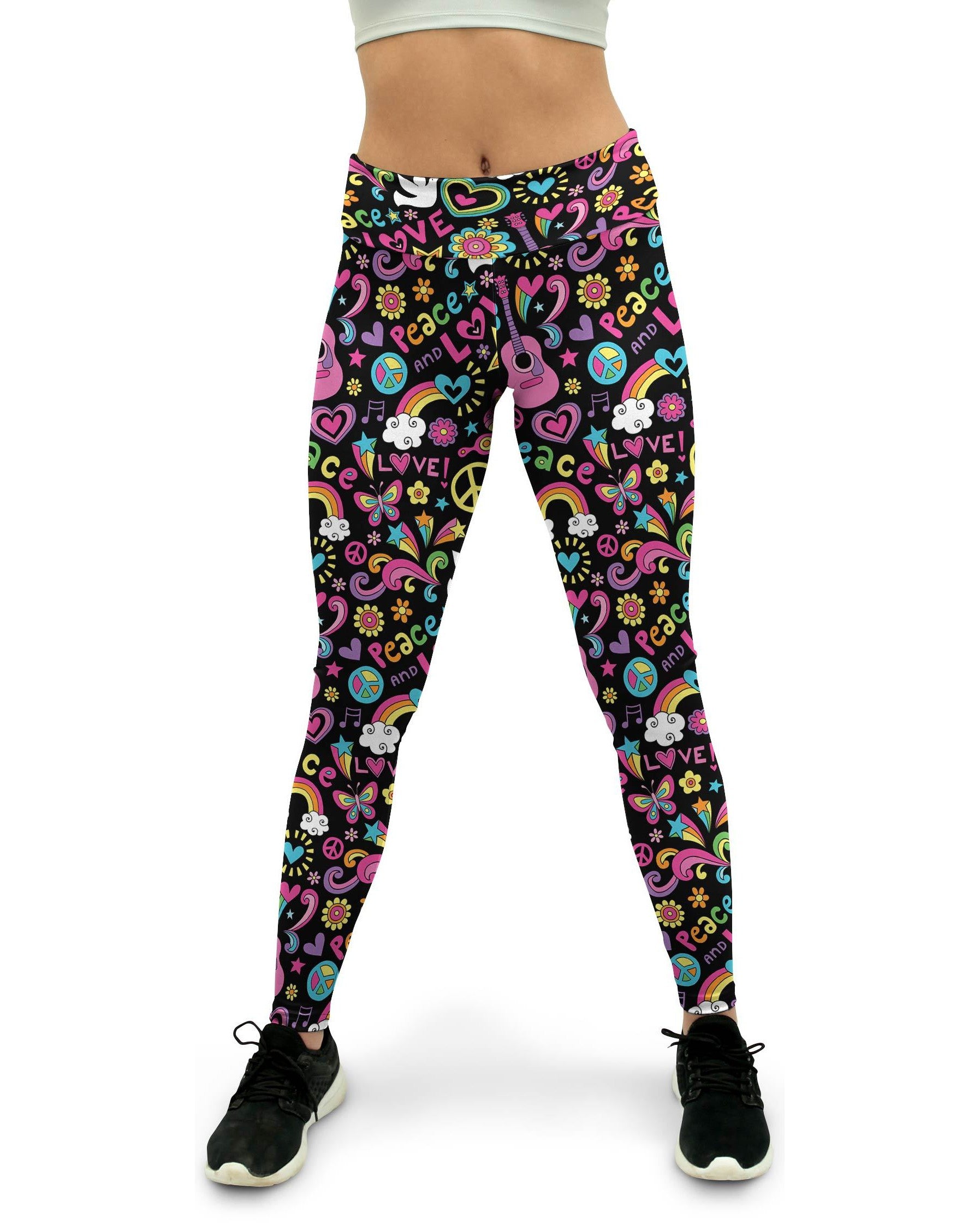 Peace and Love Womens Yoga Pants Gearbunch