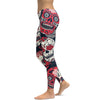 Womens Workout Yoga Pink Sugar Skull Leggings White/Black/Pink | Gearbunch.com