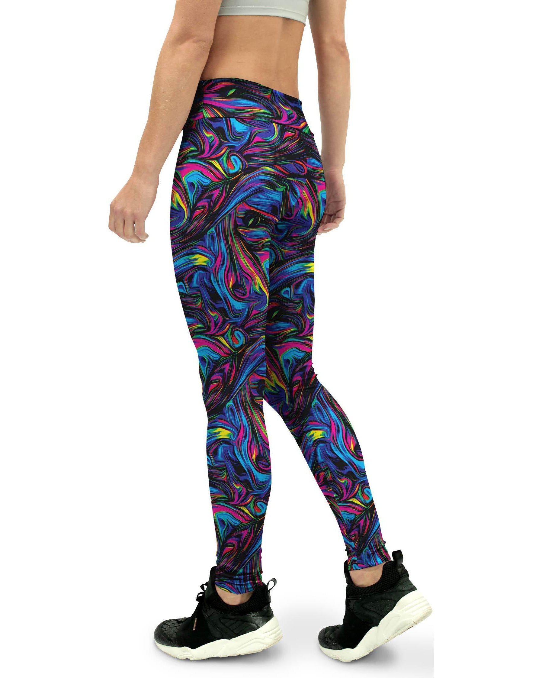 Psychedelic Neon Paint Women's Yoga Pants Gearbunch