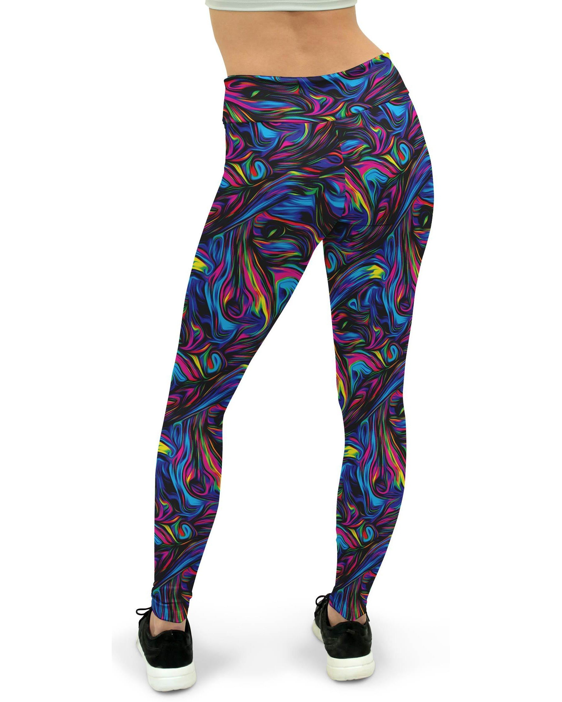 Psychedelic Neon Paint Women's Yoga Pants Gearbunch