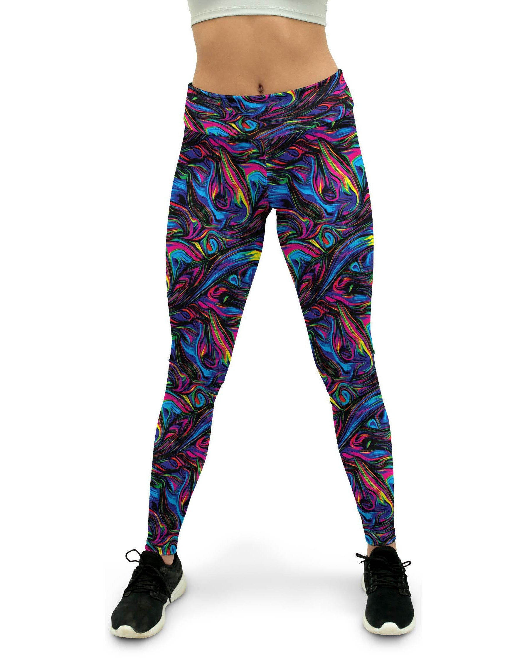 Psychedelic Neon Paint Women's Yoga Pants Gearbunch