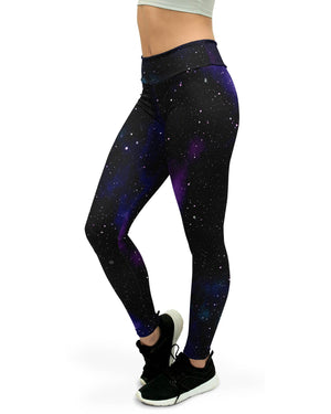 Purple Galaxy Yoga Pants Women's Gearbunch