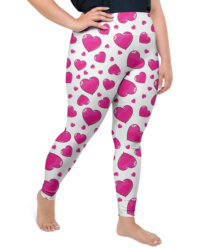 Pink heart leggings best sale