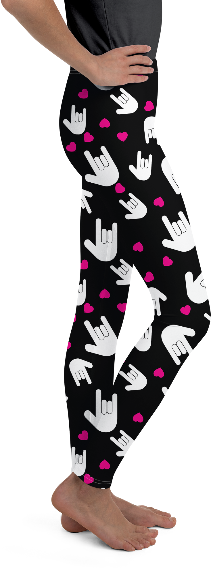 Sign Language I Love You Youth Leggings - Gearbunch