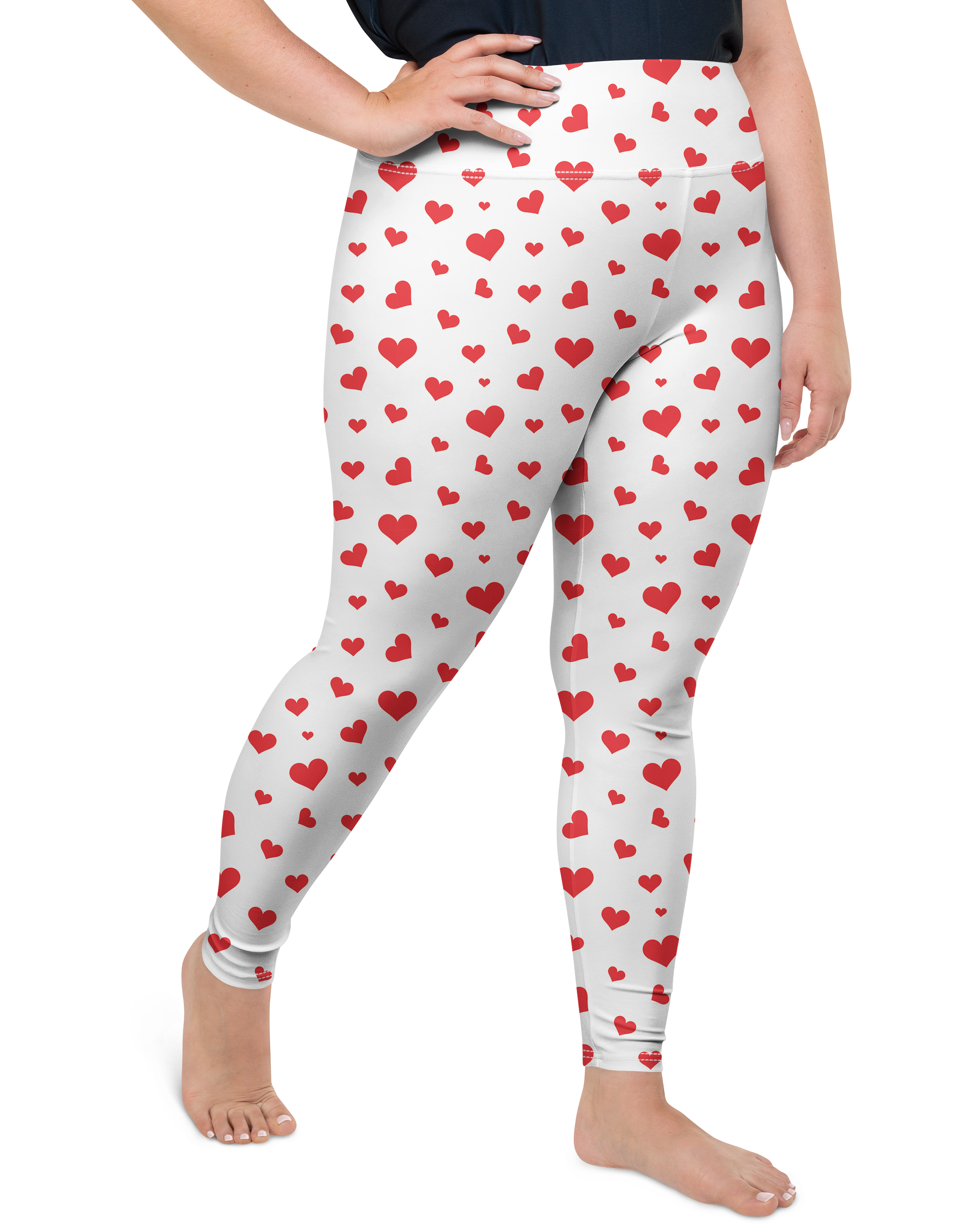 Red Hearts Plus Size Leggings - Gearbunch