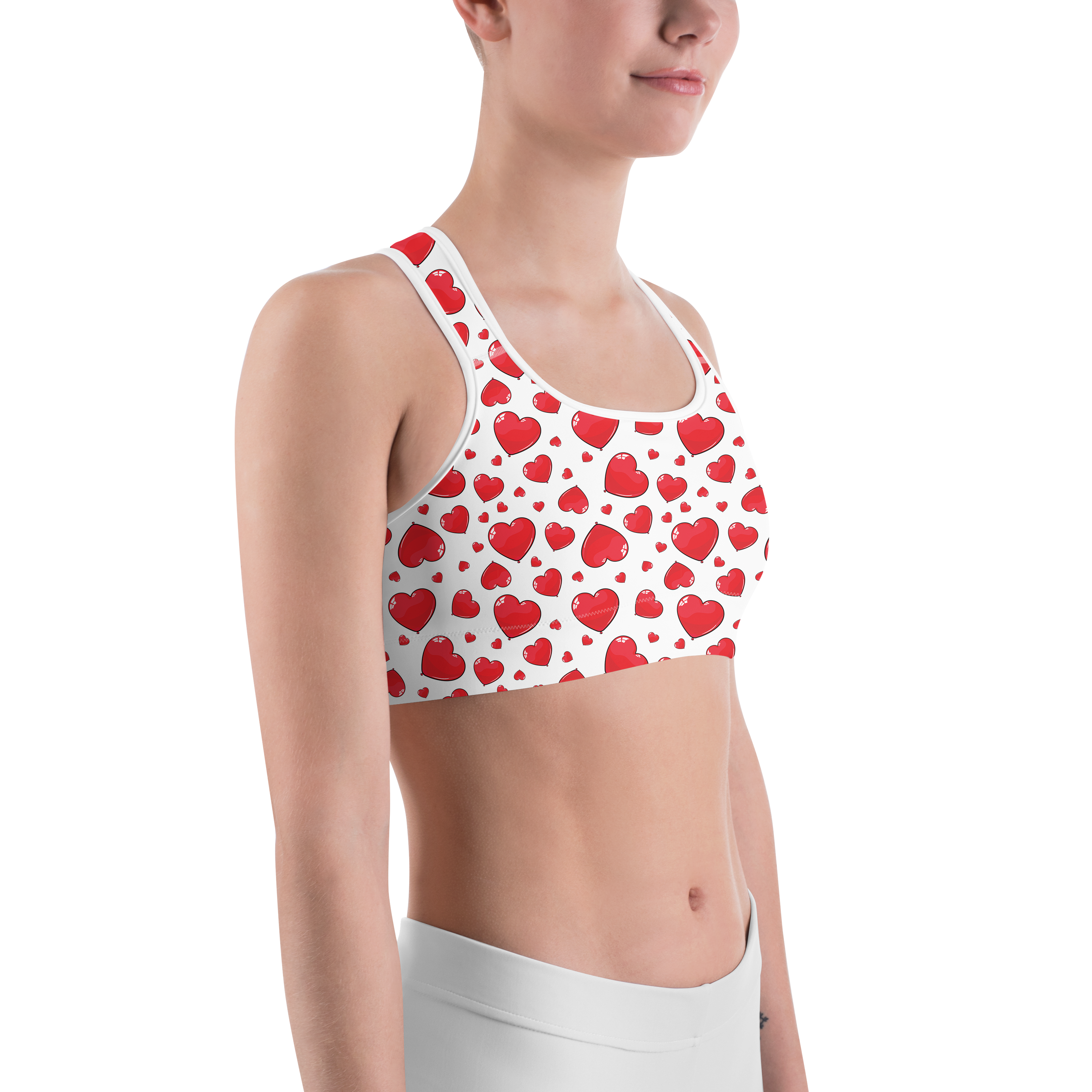 Red Hearts Sports Bra - Gearbunch