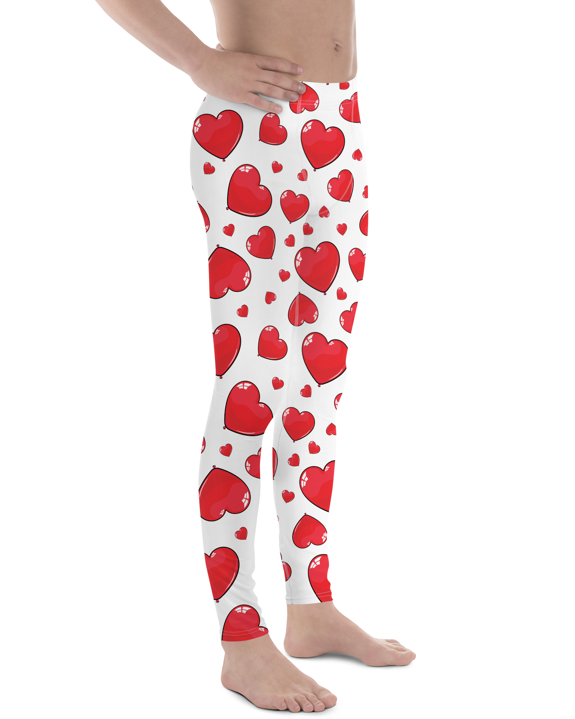 Red Heart Shaped Balloons Meggings - Gearbunch