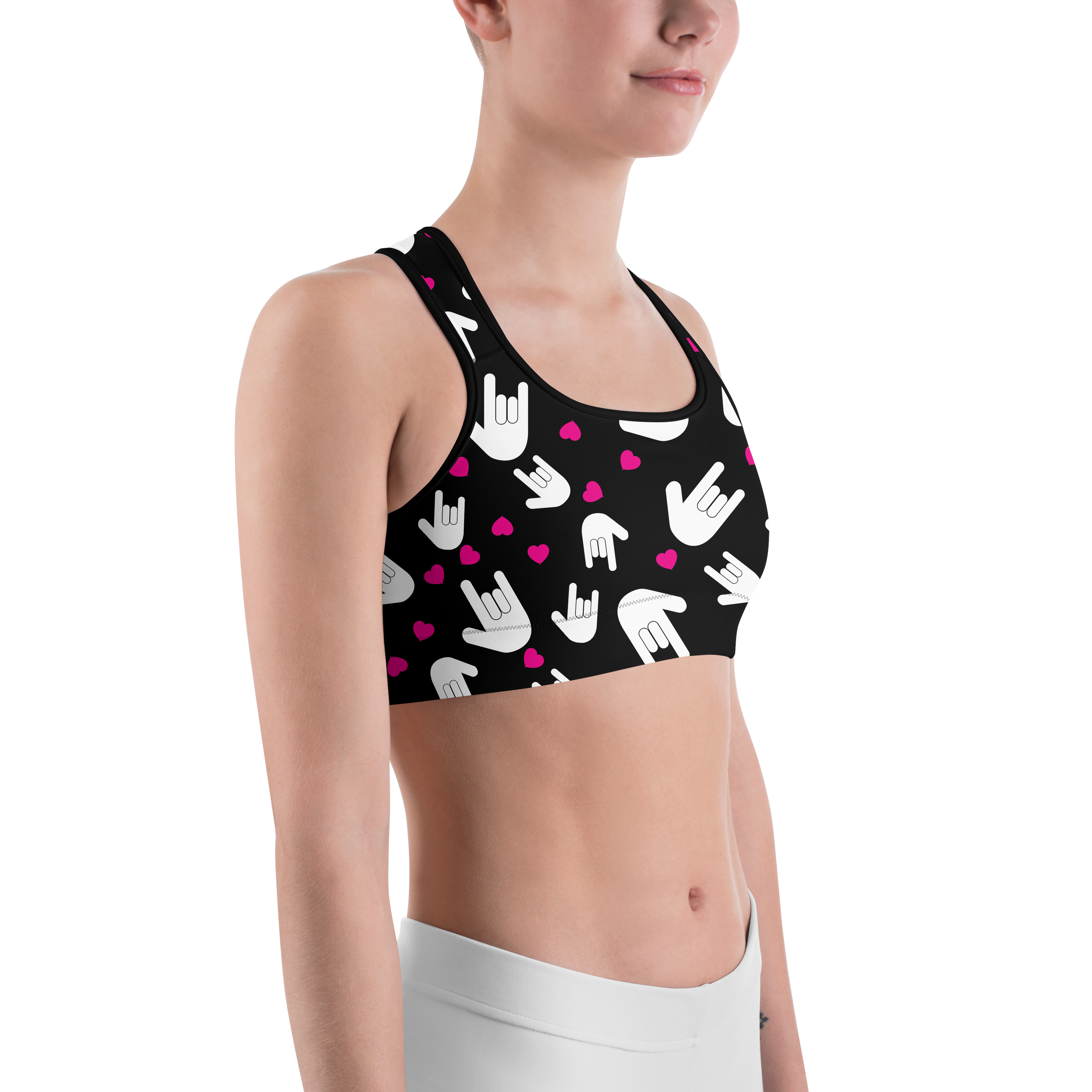 Sign Language I Love You Sports Bra - Gearbunch