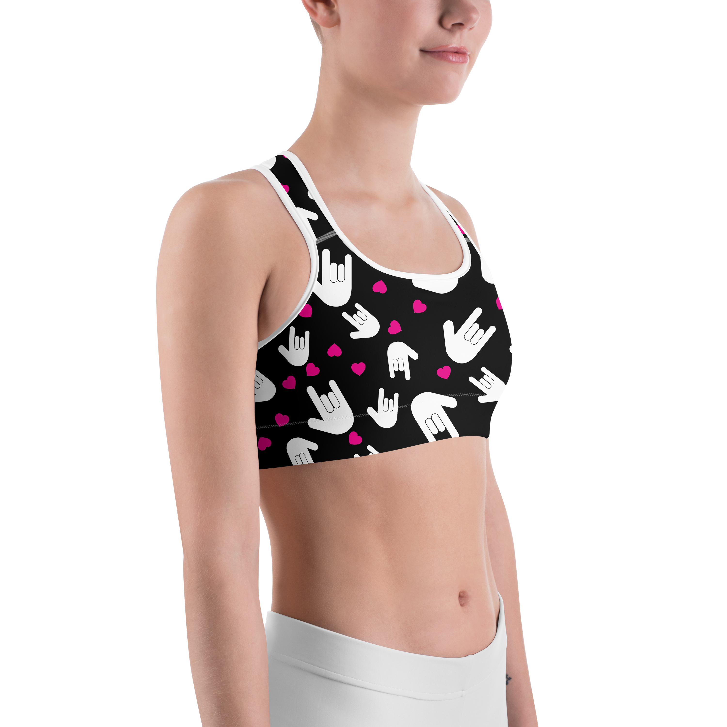 Sign Language I Love You Sports Bra