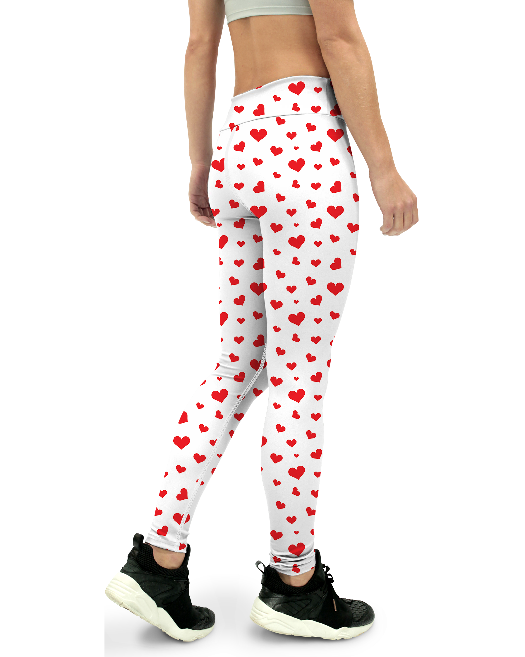 Red Hearts Yoga Pants- Gearbunch