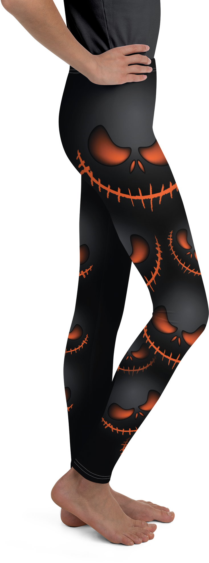 Gearbunch Halloween Evil Pumpkin Grin Youth Leggings - Gearbunch