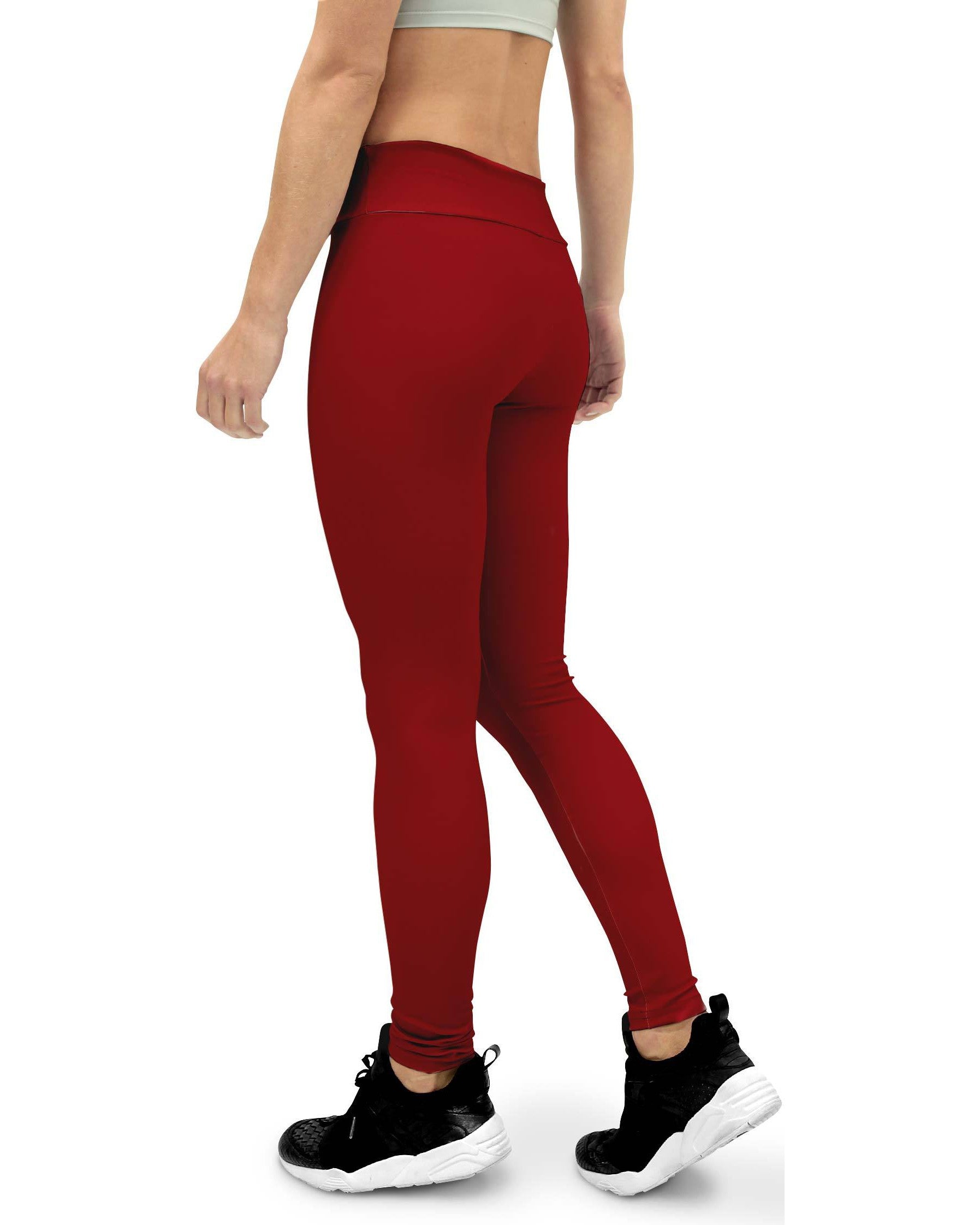Solid Deep Red Yoga Pants | GearBunch