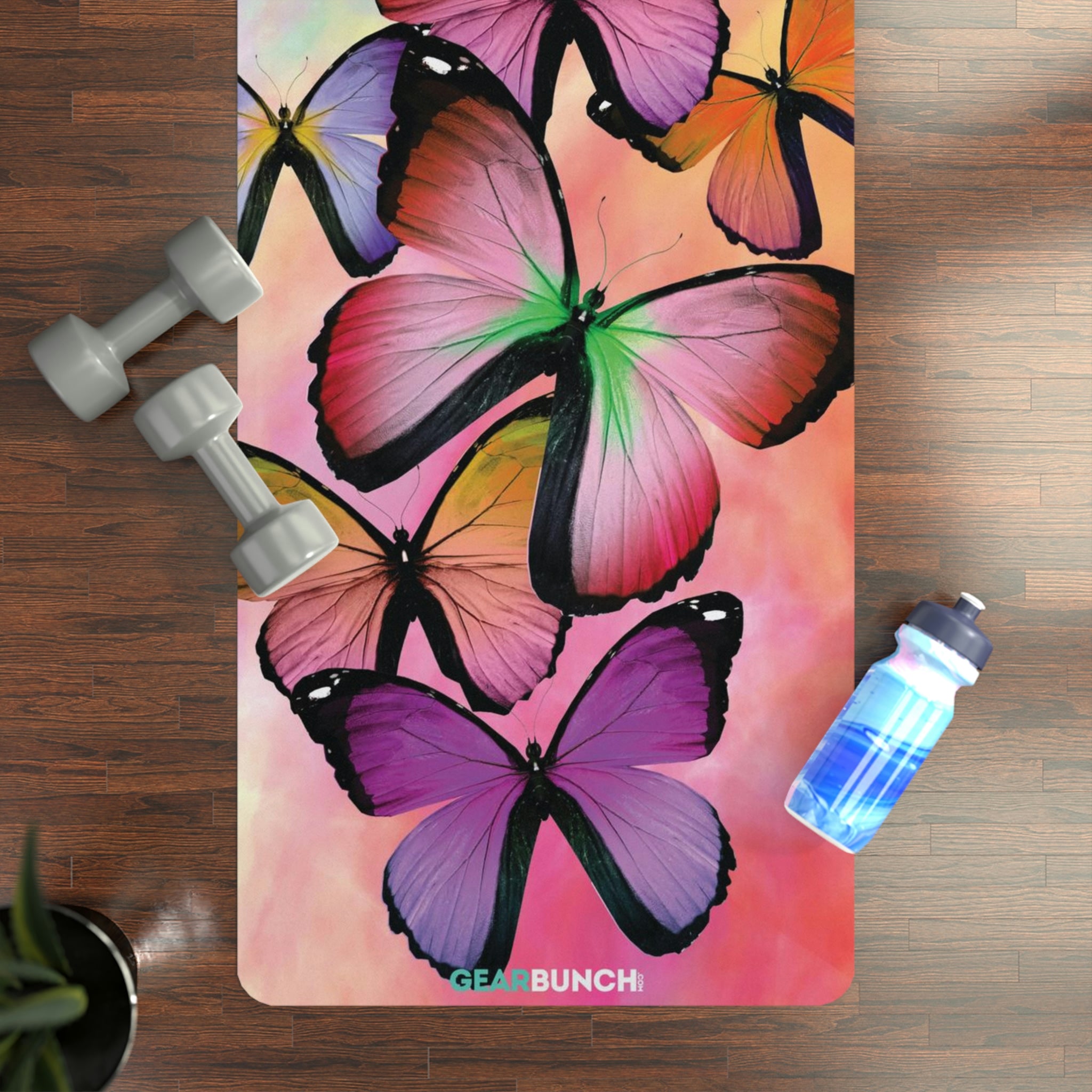 GearBunch Colorful Butterflies Yoga Mat