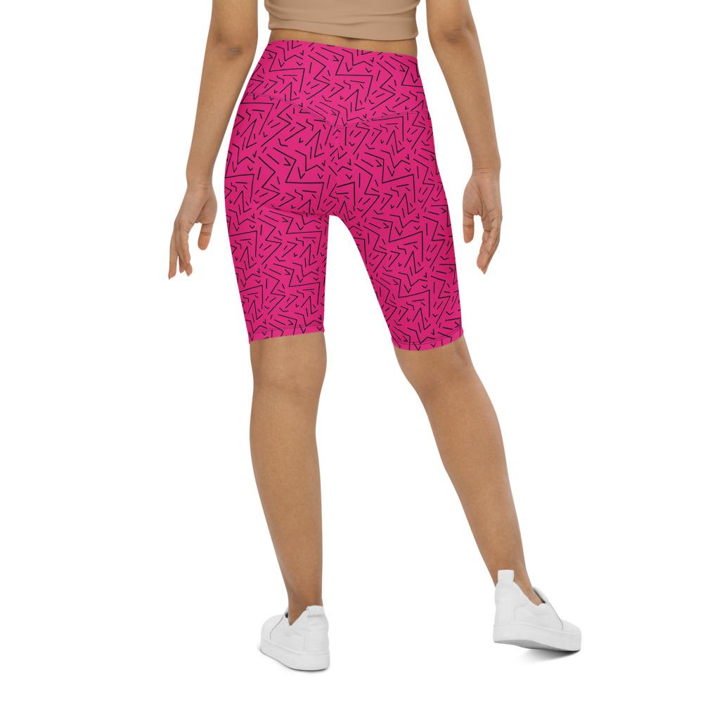 Womens Bike Shorts Pink Black Line | Gearbunch.com