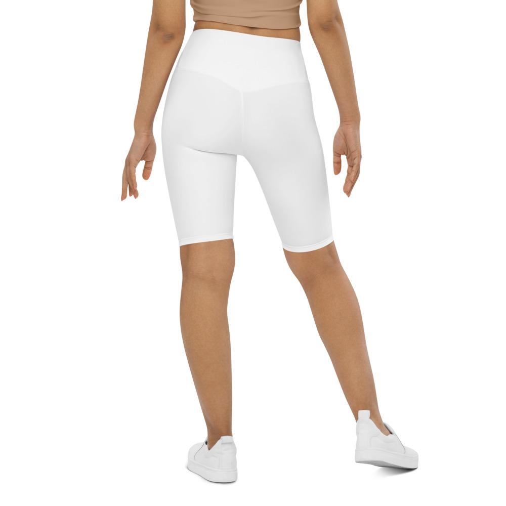 Womens Solid White Bike Shorts | Gearbunch.com