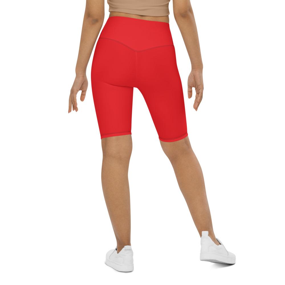 Womens Solid Hot Red Bike Shorts | Gearbunch.com