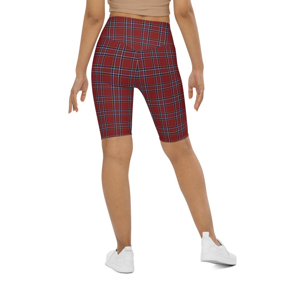 Womens bike Shorts Deep Red Tartan Red/White/Yellow | Gearbunch.com