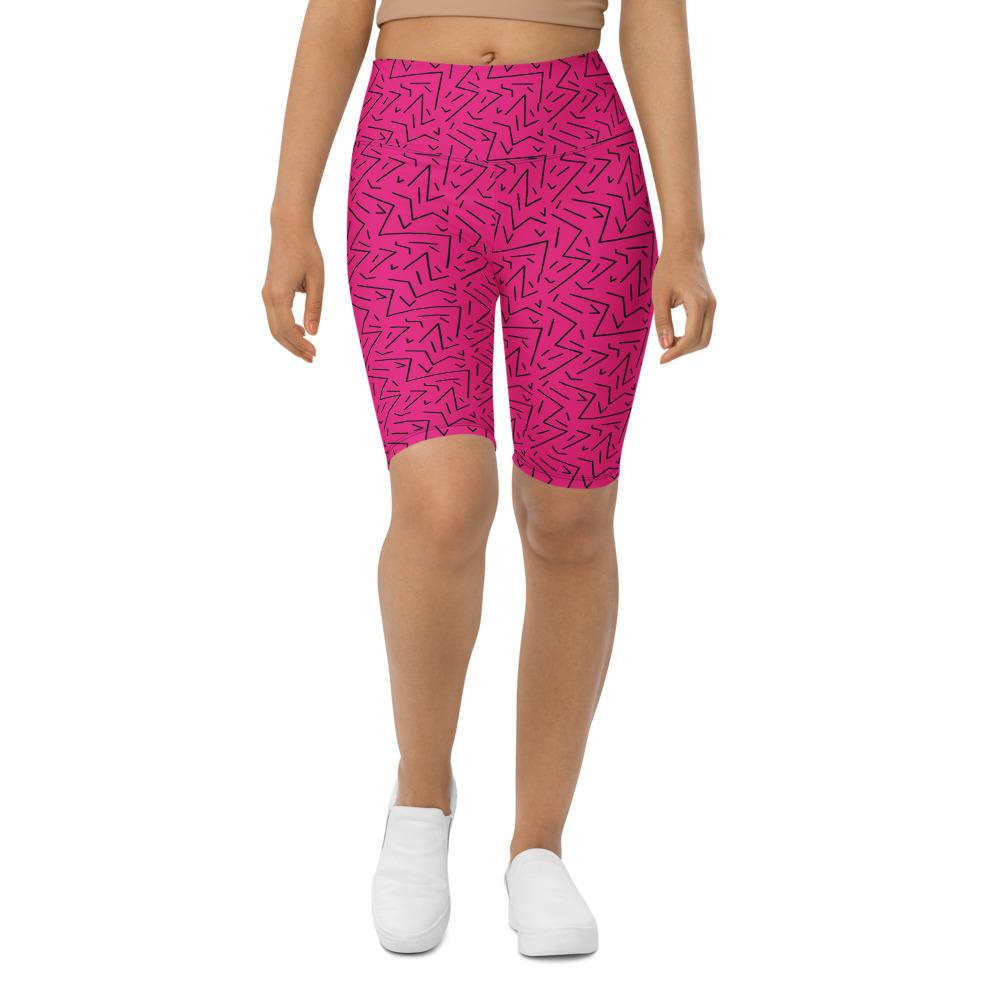 Womens Bike Shorts Pink Black Line | Gearbunch.com