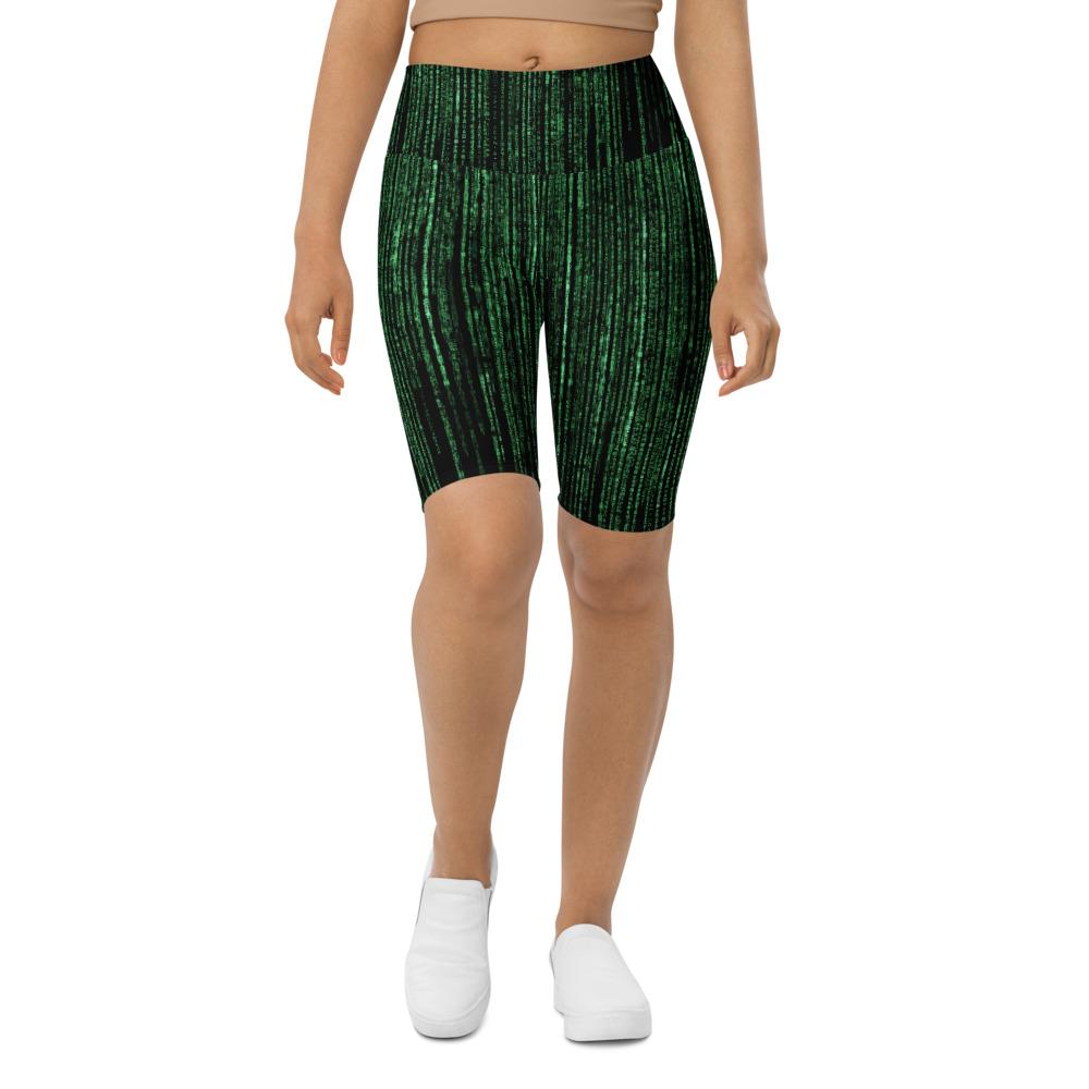 Womens Bike Shorts Matrix Inspired Green/Black | Gearbunch.com