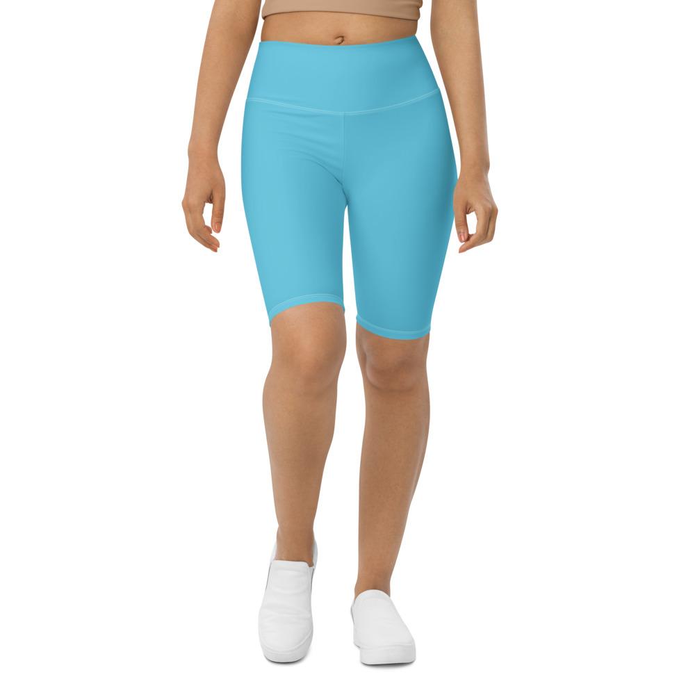 Womens Solid Baby Blue Bike Shorts | Gearbunch.com