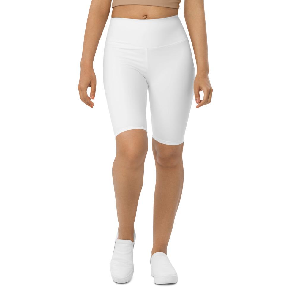 Womens Solid White Bike Shorts | Gearbunch.com