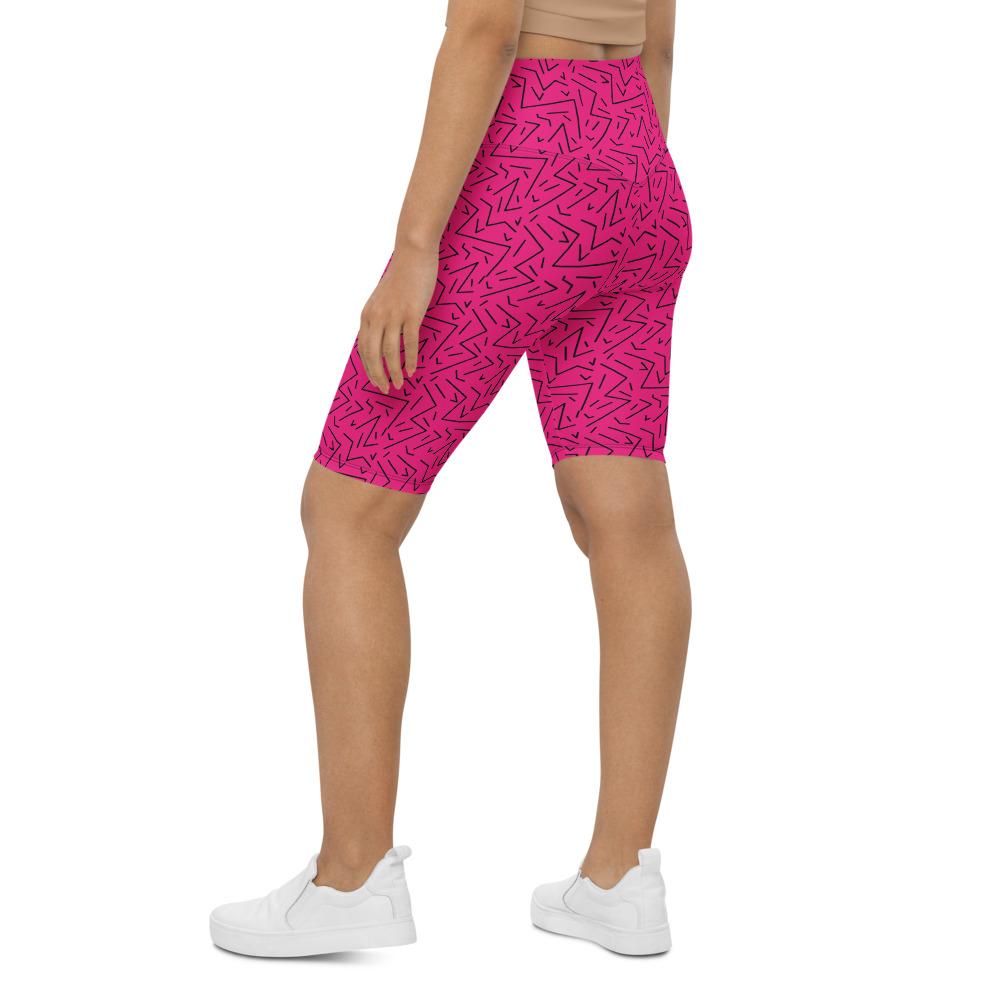 Womens Bike Shorts Pink Black Line | Gearbunch.com