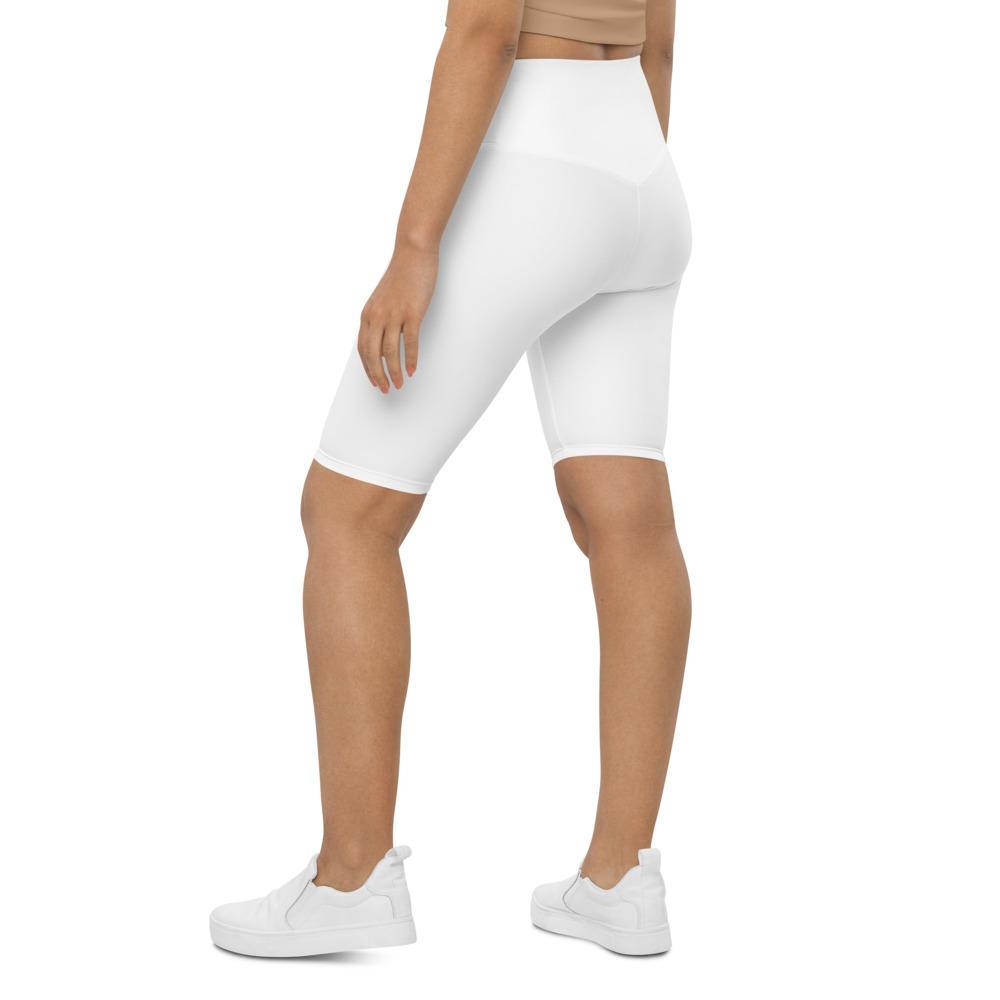 Womens Solid White Bike Shorts | Gearbunch.com