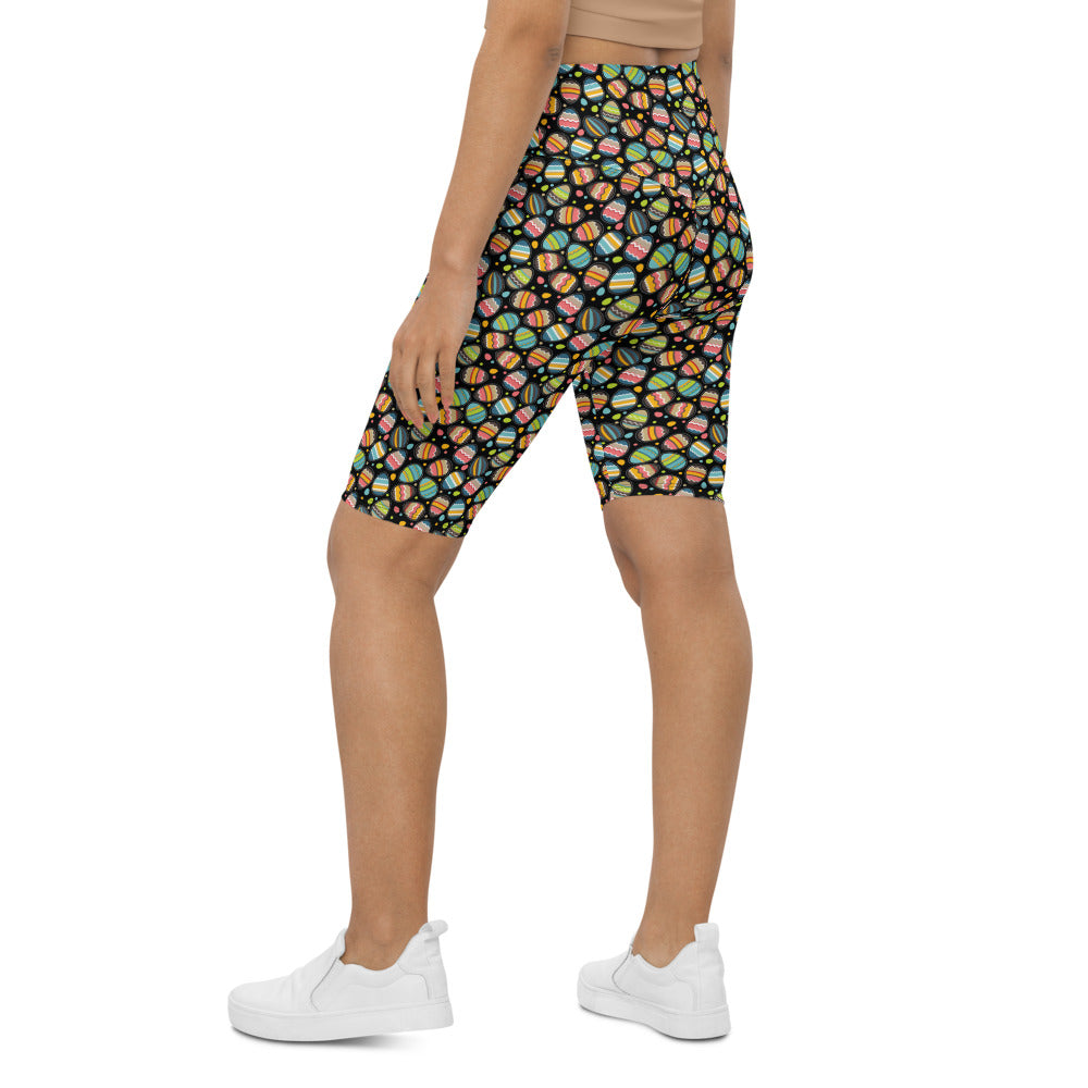 Womens Bike Shorts Easter Egg Black/Green/Yellow | Gearbunch.com