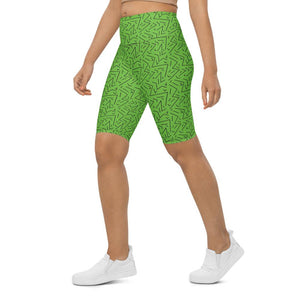 Womens Bike Shorts Green Black Line | Gearbunch.com