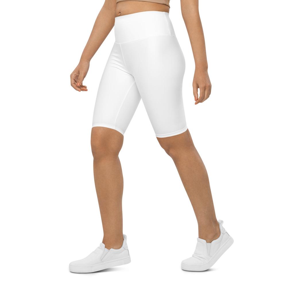 Womens Solid White Bike Shorts | Gearbunch.com