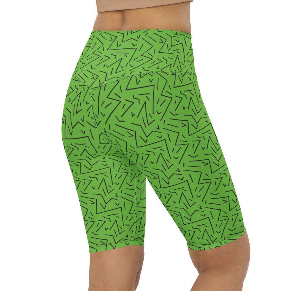 Womens Bike Shorts Green Black Line | Gearbunch.com