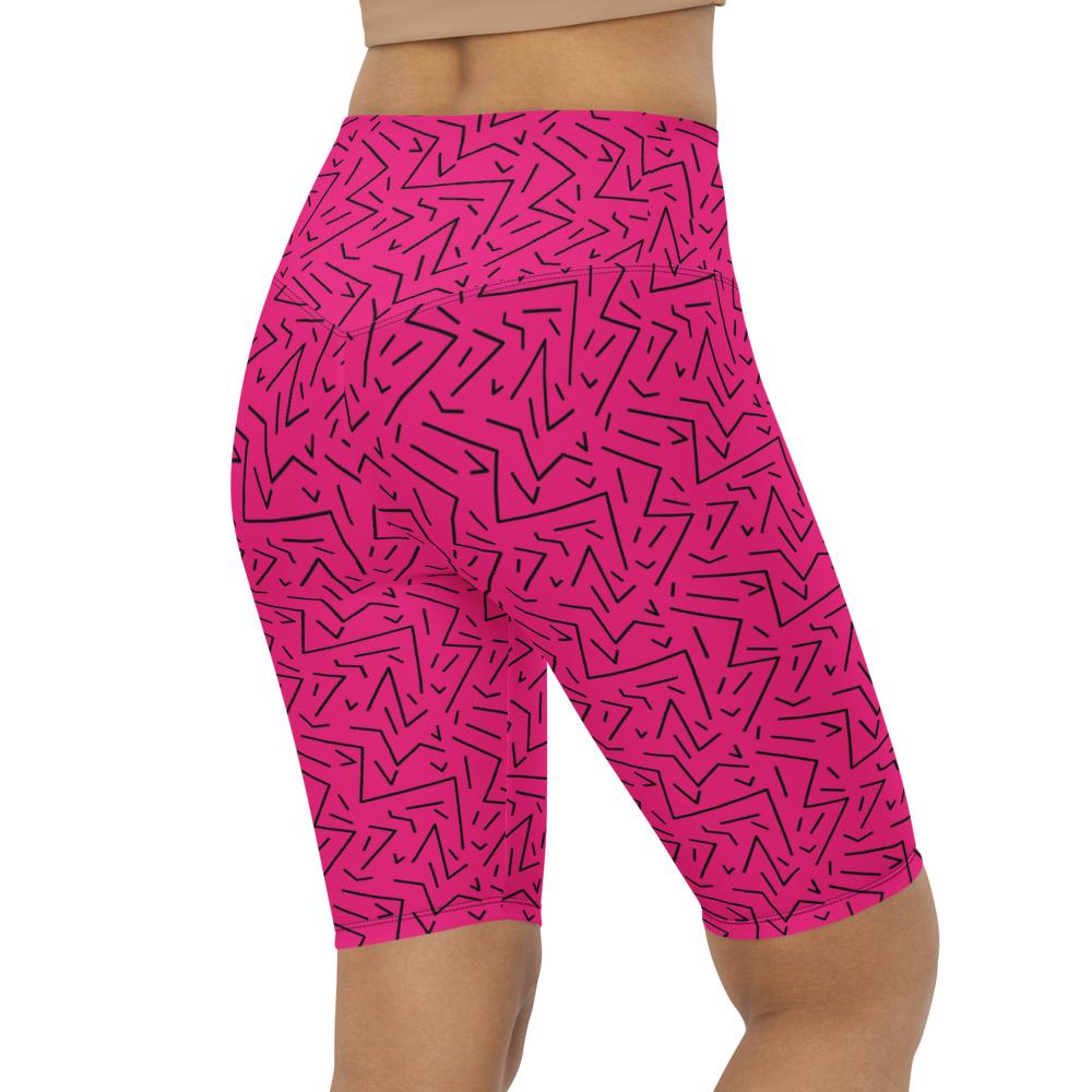 Womens Bike Shorts Pink Black Line | Gearbunch.com