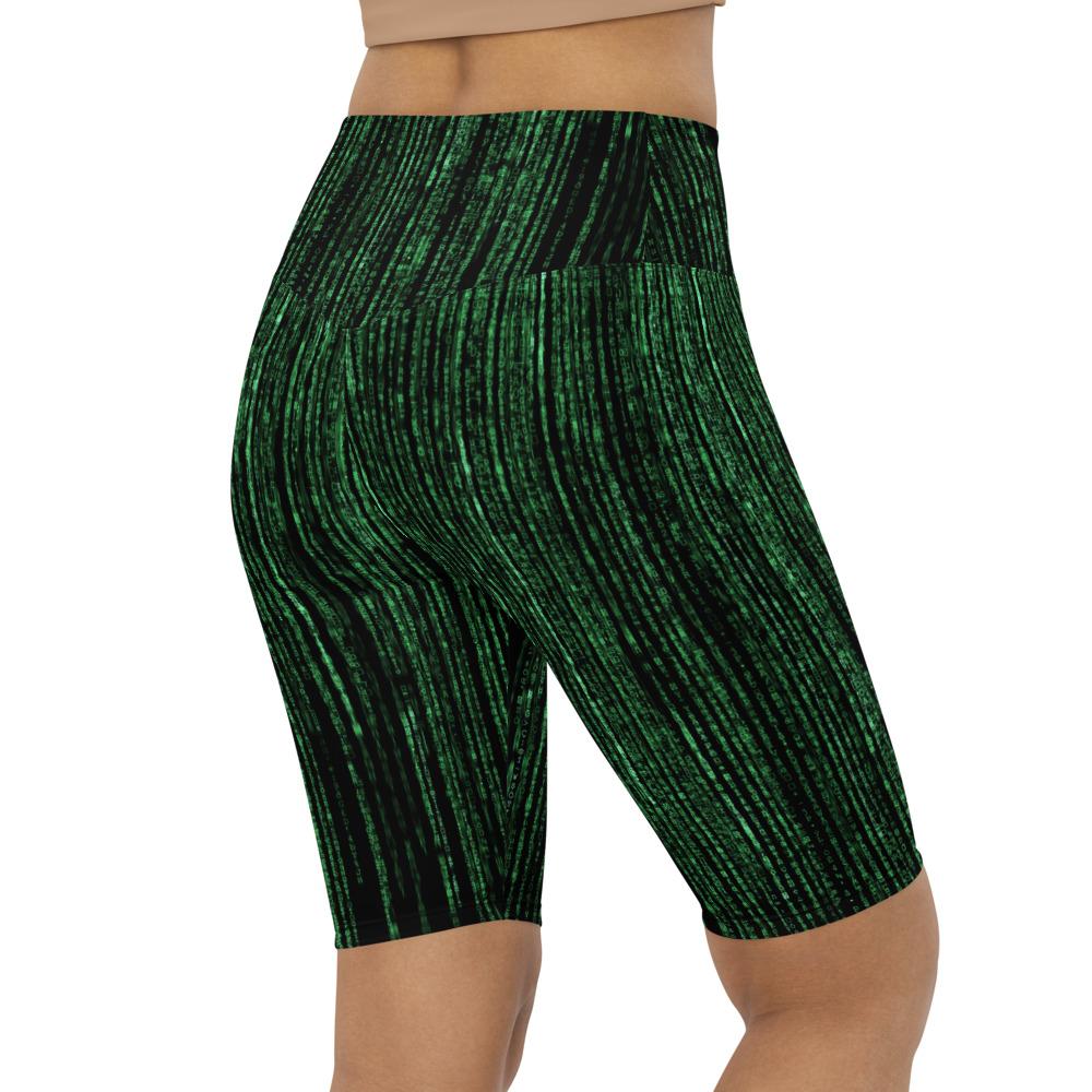 Womens Bike Shorts Matrix Inspired Green/Black | Gearbunch.com