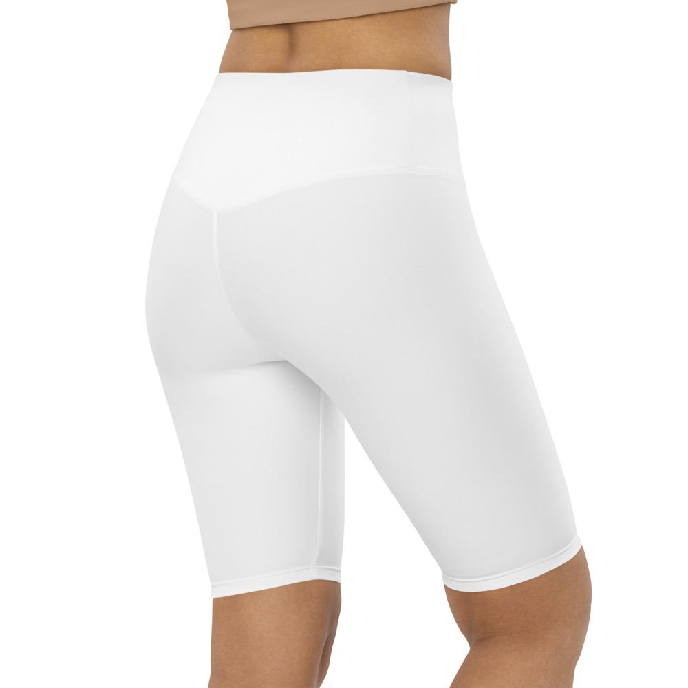 Womens Solid White Bike Shorts | Gearbunch.com