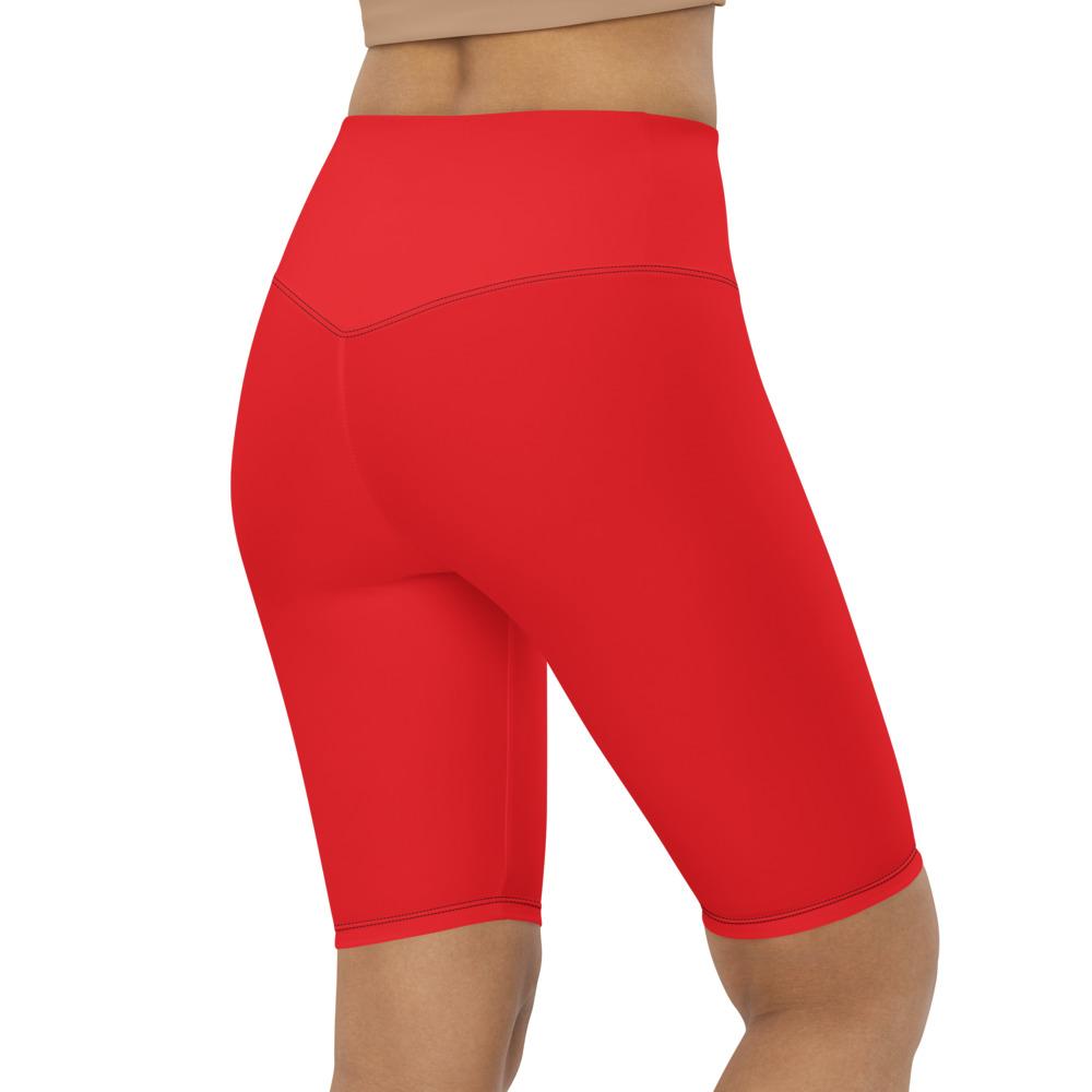 Womens Solid Hot Red Bike Shorts | Gearbunch.com