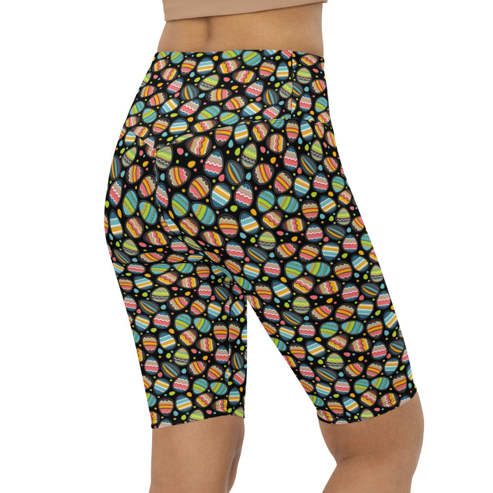 Womens Bike Shorts Easter Egg Black/Green/Yellow | Gearbunch.com