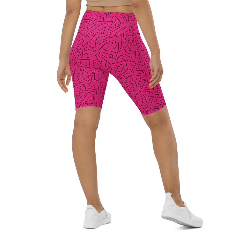 Womens Bike Shorts Pink Black Line | Gearbunch.com