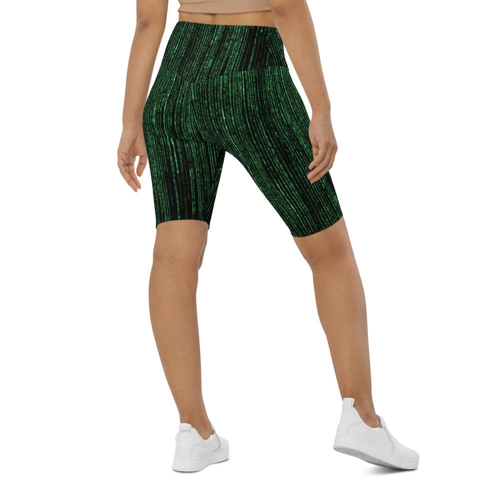 Womens Bike Shorts Matrix Inspired Green/Black | Gearbunch.com