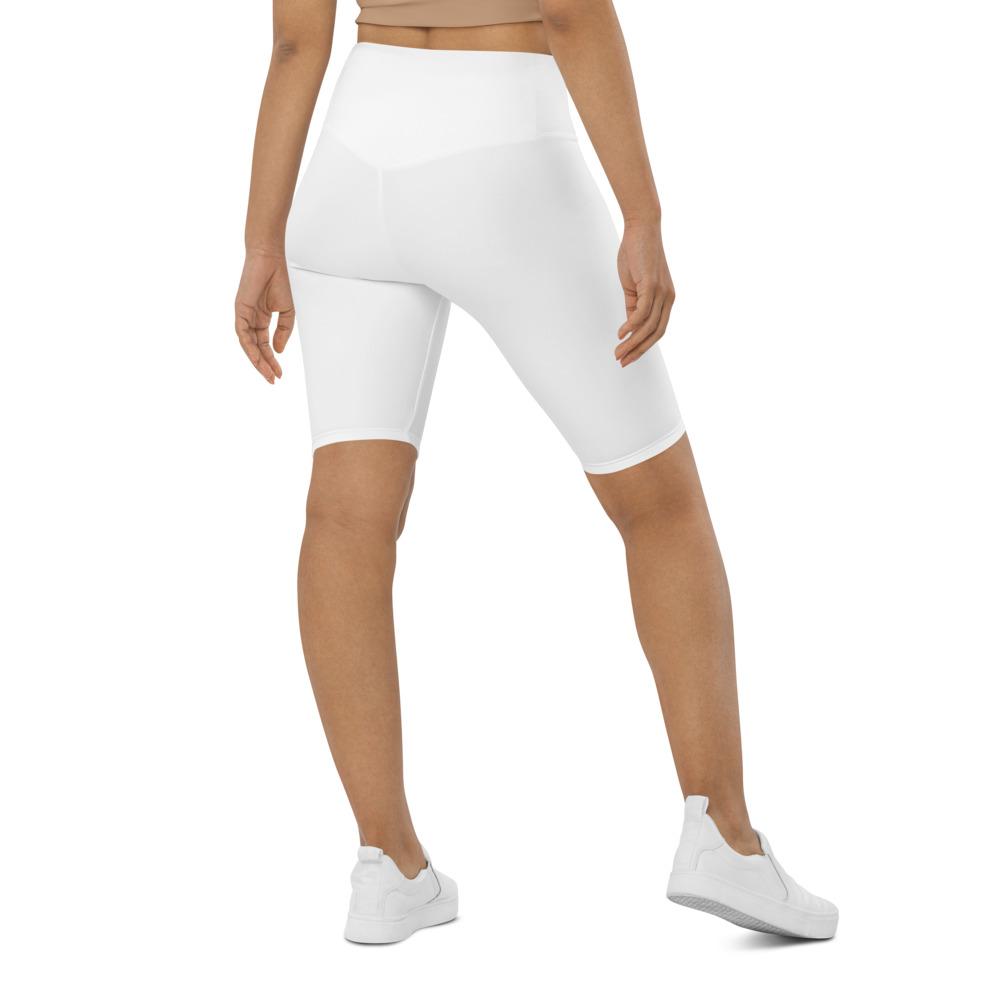 Womens Solid White Bike Shorts | Gearbunch.com